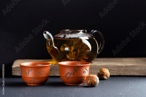 chinese green tea white lotus of prosperity