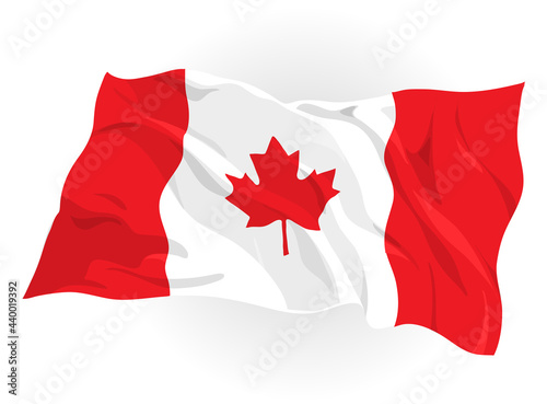 Illustrazione di bandiera canadese che fluttua nell'aria
