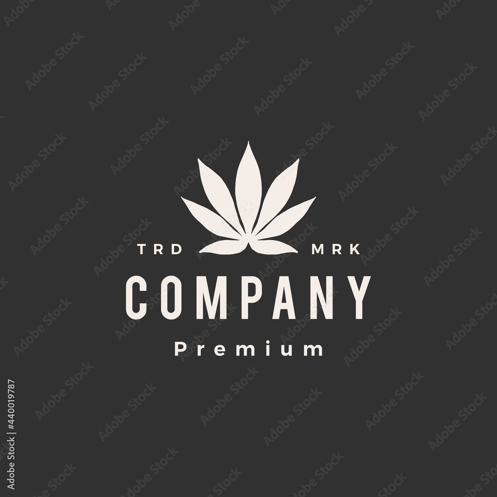 indica cannabis hipster vintage logo vector icon illustration
