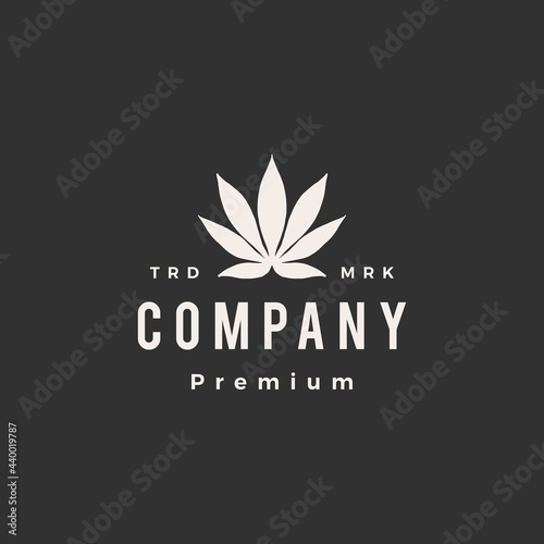 indica cannabis hipster vintage logo vector icon illustration