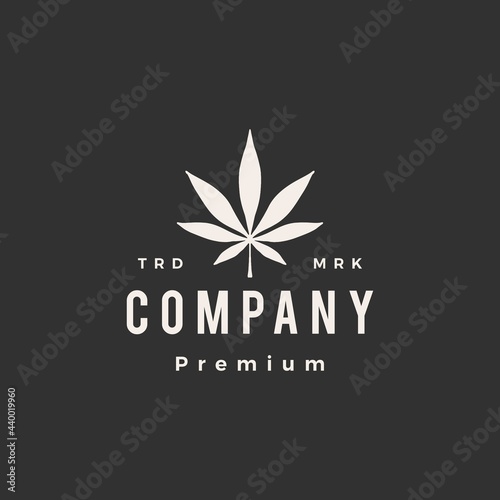 cannabis leaf hipster vintage logo vector icon illustration