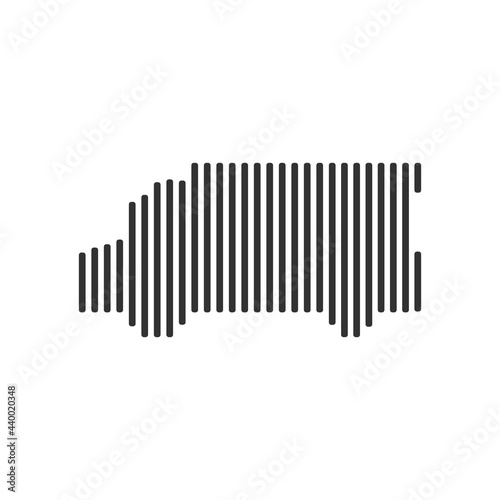 Food truck black barcode line icon vector on white background.