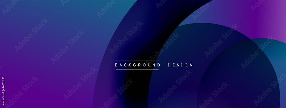 Abstract overlapping lines and circles geometric background with gradient colors
