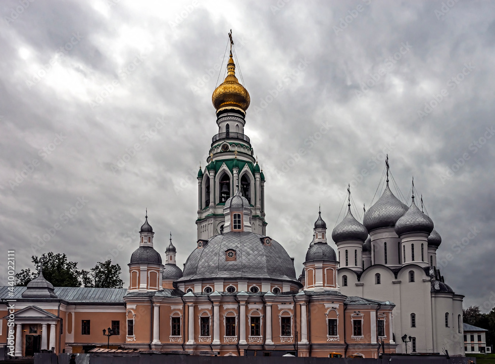 Resurrection cathedral, bell tower and St. Sofia cathedral. Kremlin in Vologda, Russia