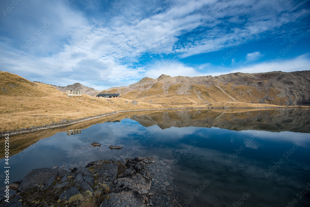 Naklejka premium Lake Angelus, Nelson Lakes National Park, New Zealand 