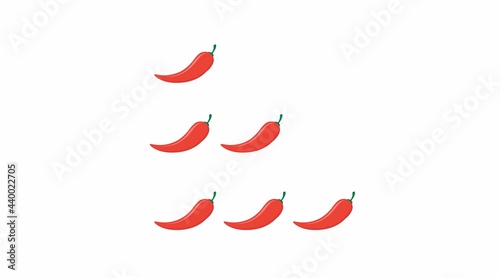Hot Icon Set. Vector isolated set of peppers illustration for a menu