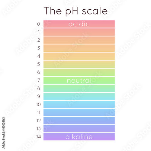 pH scale diagram. Vector rainbow illustration