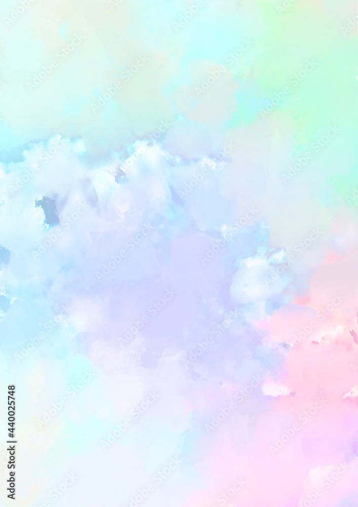 Fototapeta 幻想的な夢かわいいパステルな虹色水彩テクスチャ背景 Naklejamy Com