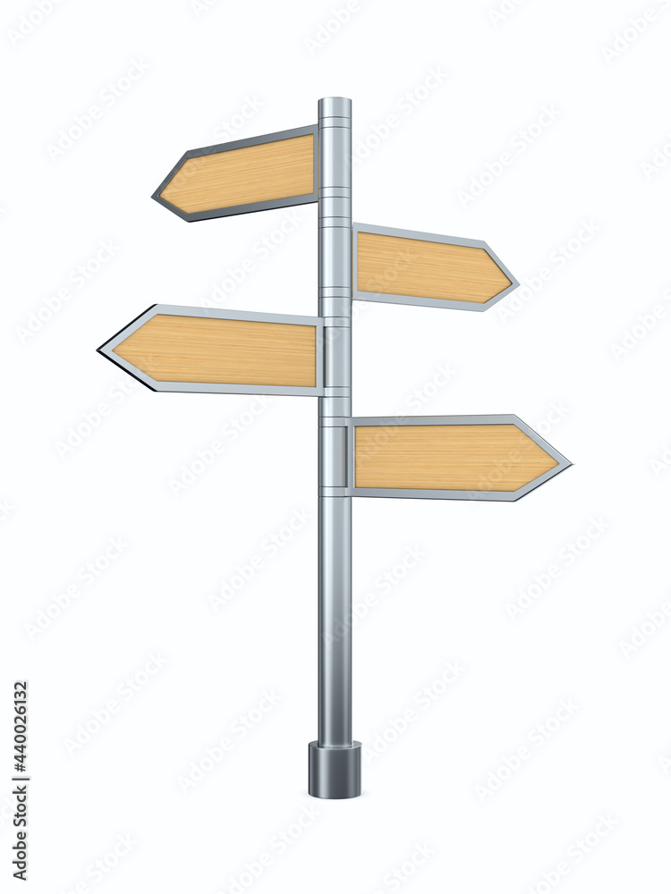 road pointer on white background. Isolated 3D illustration road pointer on white background. Isolated 3D illustration