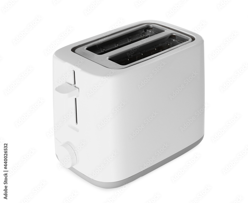 Clean modern electric toaster isolated on white Clean modern electric toaster isolated on white