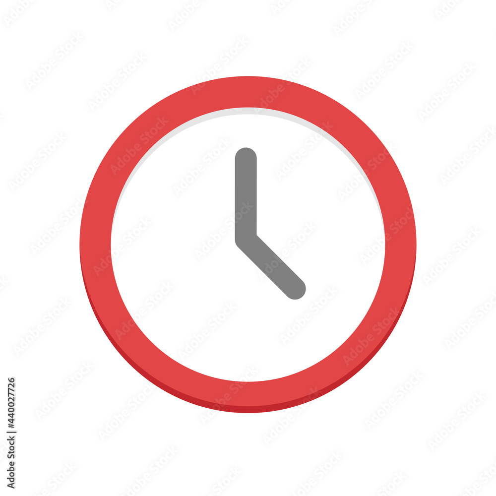Clock icon vector illustration in flat style Clock icon vector illustration in flat style