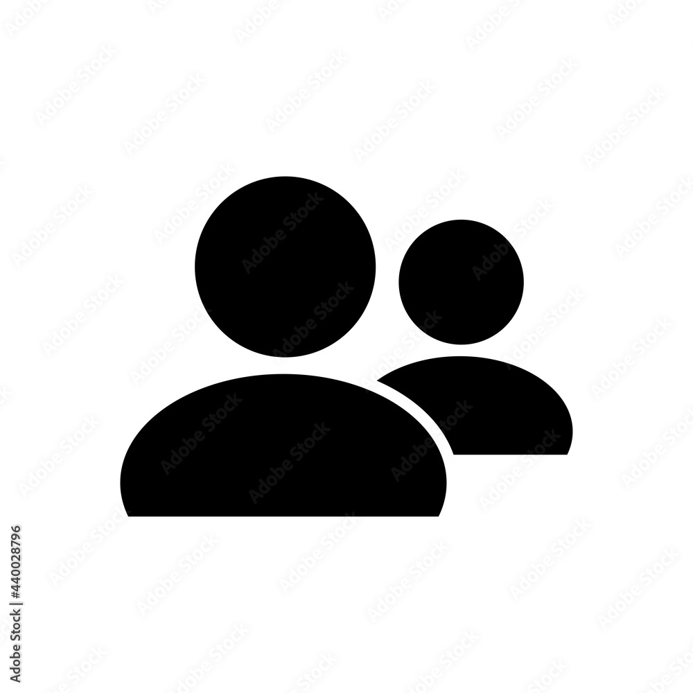 Two people icon vector illustration. Person silhouette Two people icon vector illustration. Person silhouette