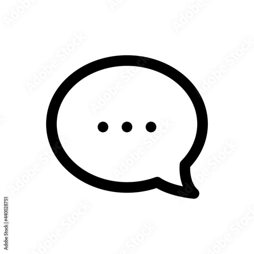Message or chat icon vector illustration. Three point. Bubble symbol in outline style