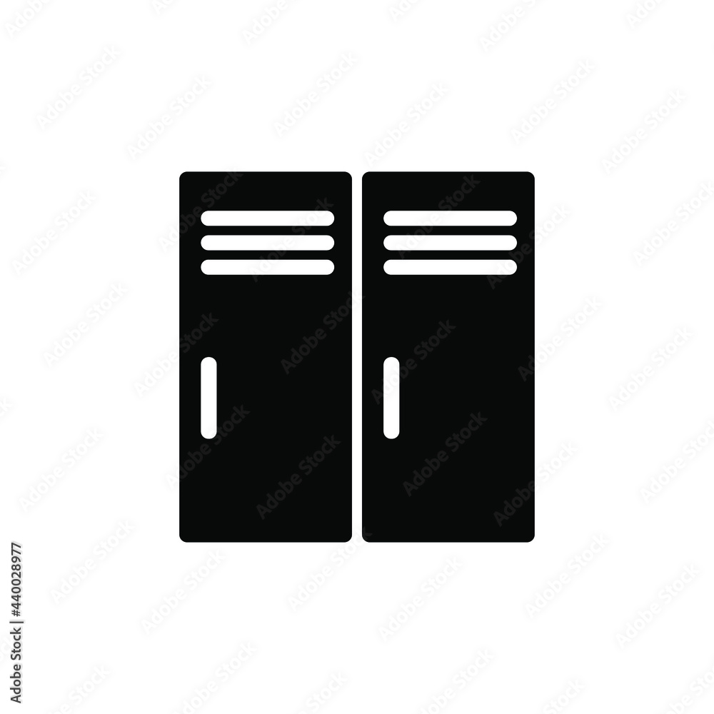 Locker icon. Black icon. Vector illustration. Locker in school.