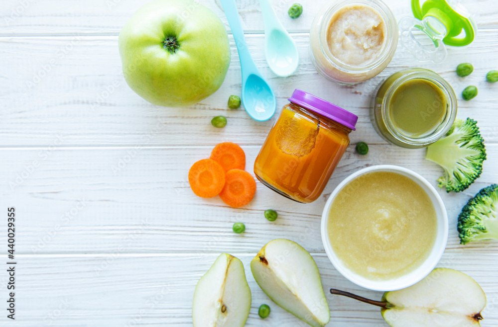 Assortment of fruit and vegetable puree Assortment of fruit and vegetable puree