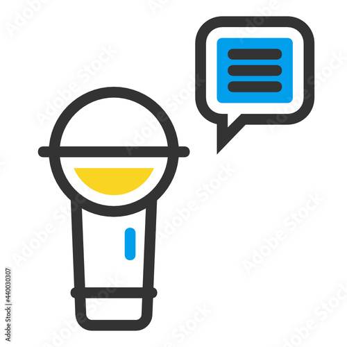 Microphone filled outline icon.