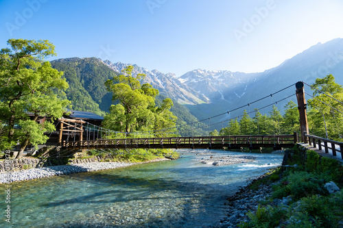 上高地、河童橋、6月
