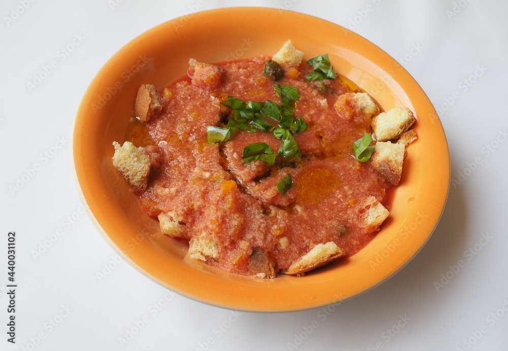 Spanish gazpacho dish Spanish gazpacho dish