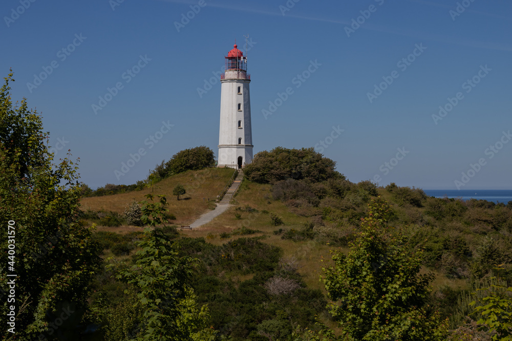 Insel Hiddensee mit Leuchtturm am Dornbusch