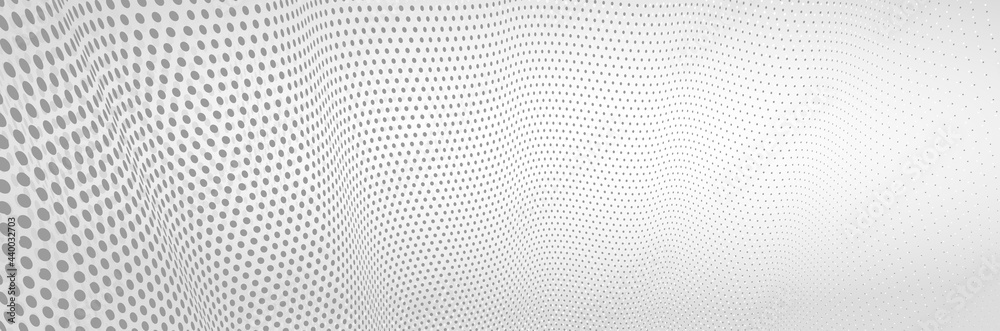 Vector abstract monochrome dotted background with dimensional perspective, technology and science theme, big data flow, geometric 3D design. Vector abstract monochrome dotted background with dimensional perspective, technology and science theme, big data flow, geometric 3D design.