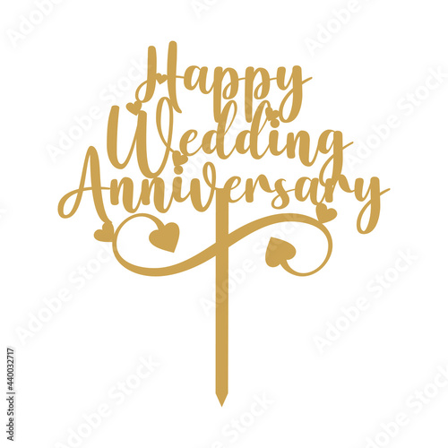 Wedding Anniversary Cake Topper Vector