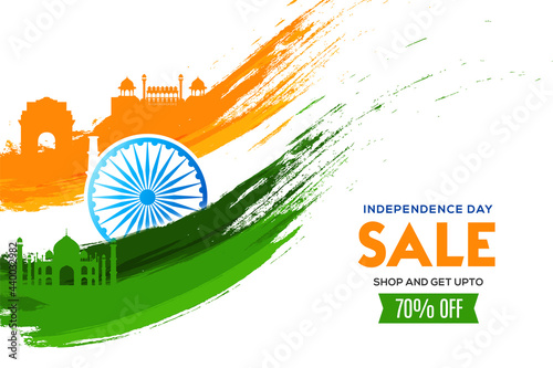 Independence day sale in India celebration on August 15 illustration