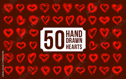 Hand drawn hearts vector lo...