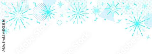 シンプルでかわいい花火の背景フレーム