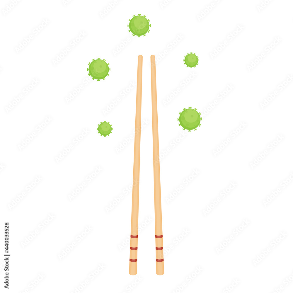 Chopsticks vector. Chopsticks on white background. bacteria vector. Chopsticks vector. Chopsticks on white background. bacteria vector.