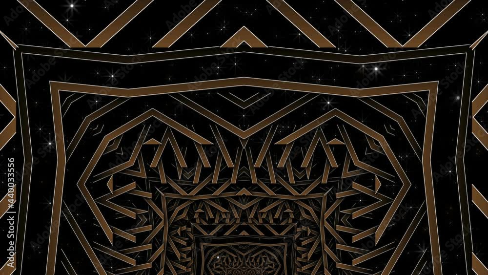 Scene with imitation of many wooden slats. An abstraction of perspective with the illusion of depth. Concert video art.