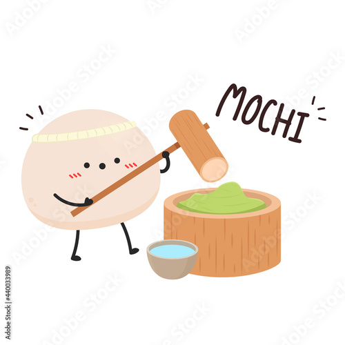 Making mochi vector. Mochi character design. Mochi vector.