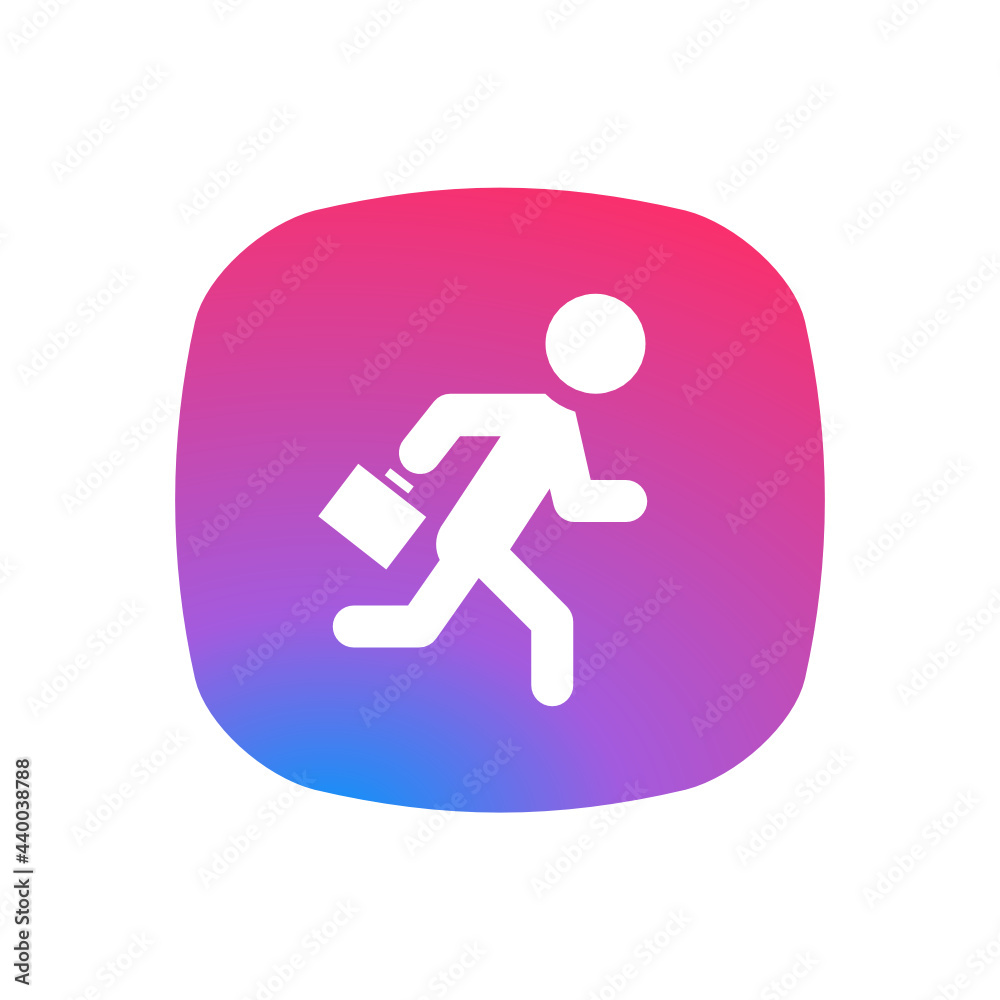 Businessman Running - Sticker