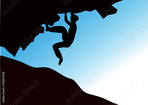 mountain climbing sillhoutte,