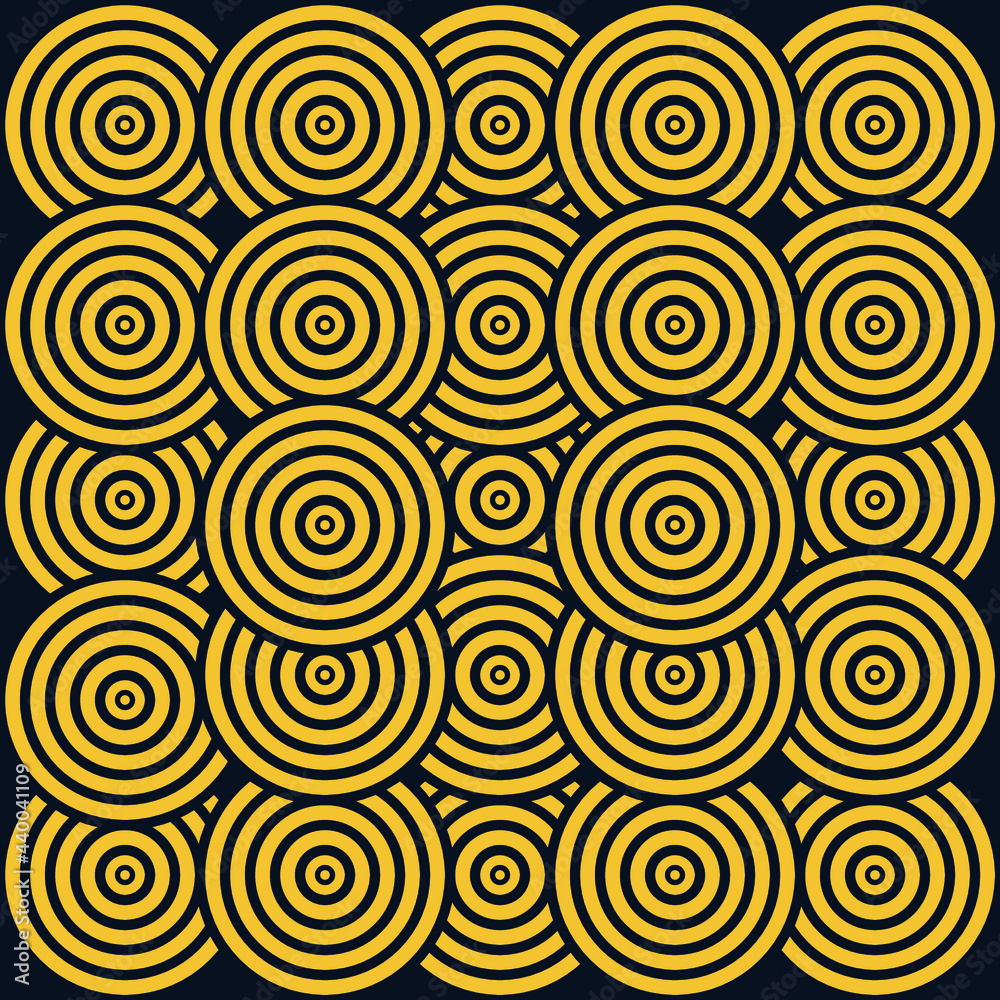 flaming yellow background cool trend seamless pattern twirling circle themed traditional culture of inland tribe jungle