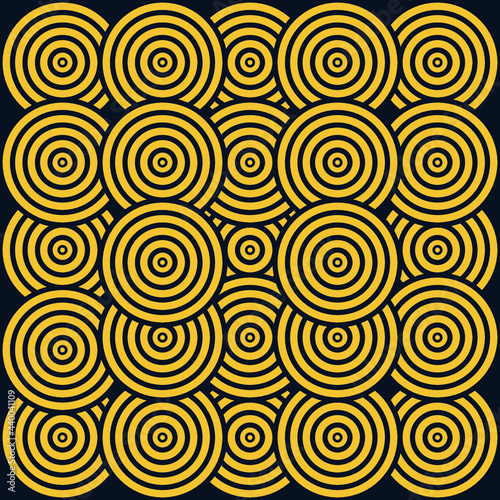 flaming yellow background cool trend seamless pattern twirling circle themed traditional culture of inland tribe jungle
