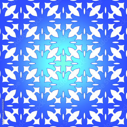 Geometric vector pattern with azure and blue gradient. simple ornament for wallpapers and backgrounds.