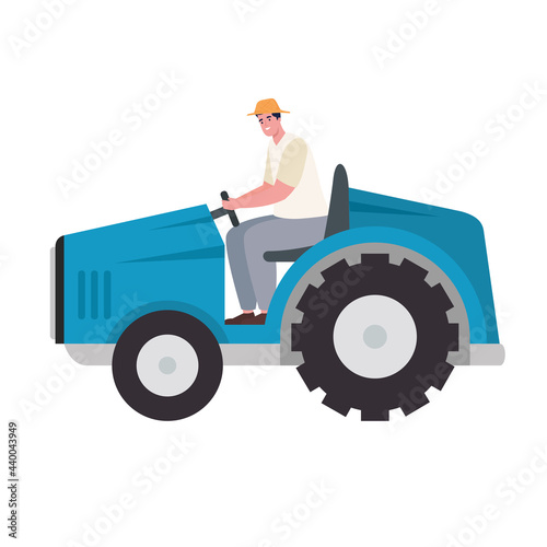 Farmer man in tractor
