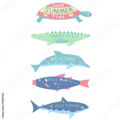 Colorful animal and fish beach arrows 