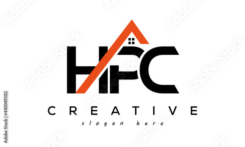 HPC letters real estate construction logo vector