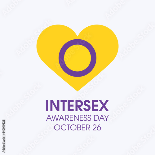 Intersex Awareness Day vector. Intersex flag in heart shape icon vector. Intersex Awareness Day Poster, October 26. Important day photo