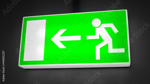 Green exit sign light