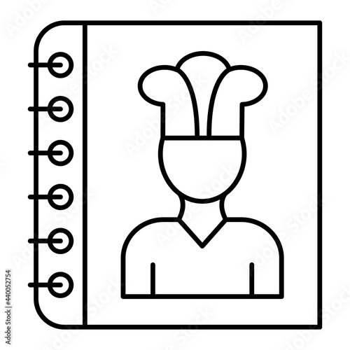 Vector Cook Book Outline Icon Design
