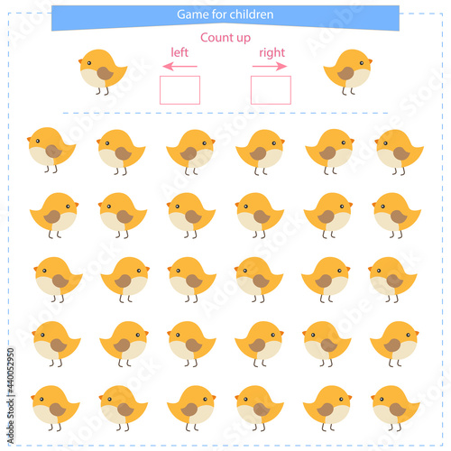  A game for children. Orientation in space. Learning to distinguish right, left