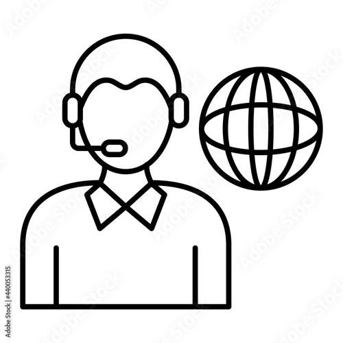 Vector Interpreter Outline Icon Design