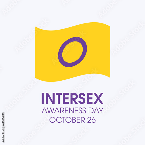 Intersex Awareness Day vector. Waving intersex flag shape icon vector. Intersex Awareness Day Poster, October 26. Important day