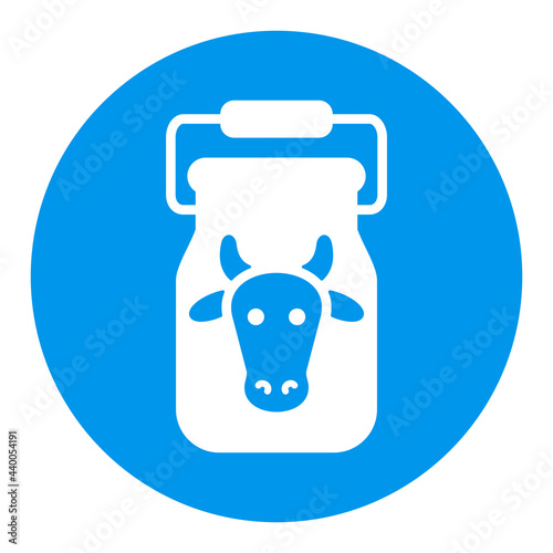 Can container for milk vector white glyph icon
