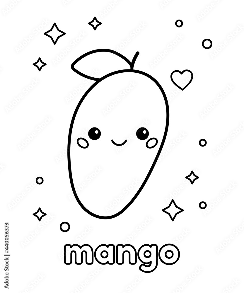 Coloring Page With Mango For Kids Stock Illustration - Download Image Now -  Accuracy, Art, Black Color - iStock