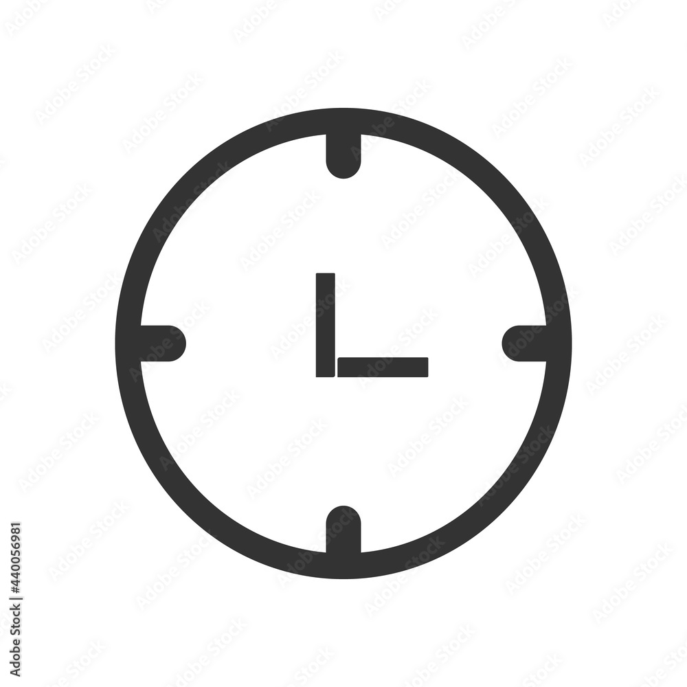 Minimalist clock. Timer icon illustration Minimalist clock. Timer icon illustration