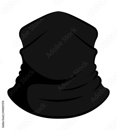 Black Neck Warmer Template Vector On White Background 