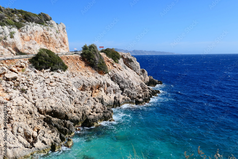 Turkey - Kas - The Lycian Way - Turkish Riviera - the mountainous costal road from Fethiye to Kas